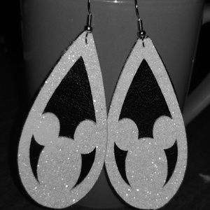 Mickey faux leather earrings